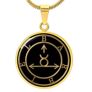 Barbiel Sigil Necklace, Angelic Talisman Pendant, Stainless Steel 18k Gold Finish 18K Gold Finish