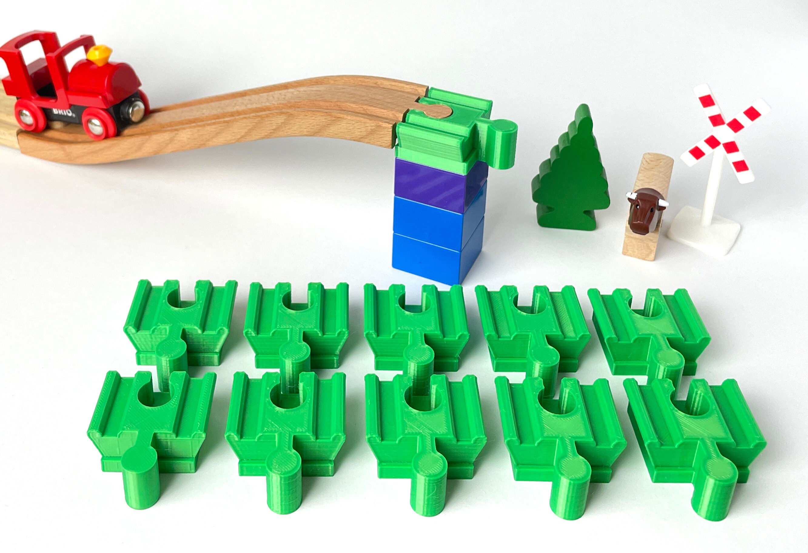 Ponte Adattatore Duplo Per Ferrovia In Legno Per Bambini - Foto 10