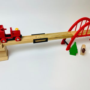 4 rail clamps / rail holders drawbridge wooden rail compatible with Brio / Aldi / Lidl / Ikea