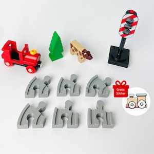 6 small corners angle rail wooden railway extension small corners compatible with Brio / Aldi / Lidl / Lillabo (IKEA)