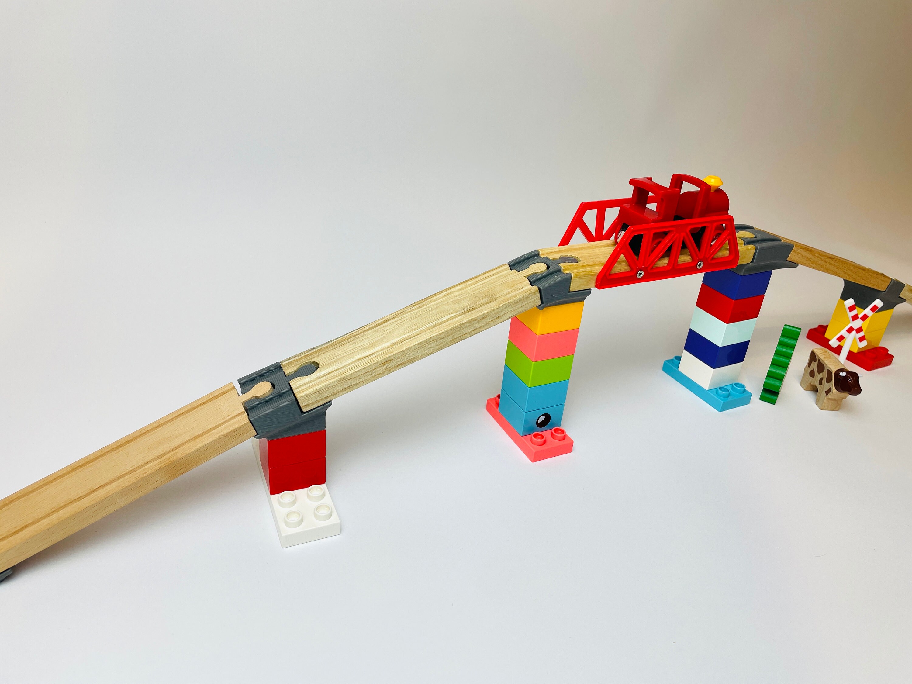 6 Adapter Bridge up and Down Wooden Rail Building Blocks Compatible With Duplo Brio Thomas Lillabo IKEA Etsy UK