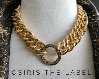 Chunky Gold Chain Choker + Italian Chain Choker + Big Chain Necklace + Big Bold Jewellery + Unique Designer Statement Chain Jewellery