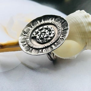 Carved Spiral Silver Ring +  Hand Carved Silver Tribal Ring + Ethnic Jewellery + Hand Made Silver Ring + Silver Spiral Jewelry + Ethnic Ring