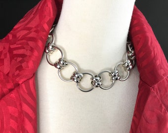 Italian Chain Choker + Silver Chain Necklace + Silver Chain Made in Italy + Unique Style Choker + Handmade +