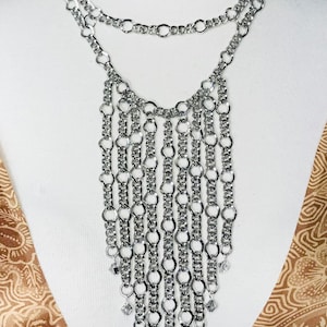 Waterfall Chain Necklace + Chain Bib Necklace + Handmade Chain Necklace + Designer Chain Jewellery + Unique Chain Necklace + Italian Chain