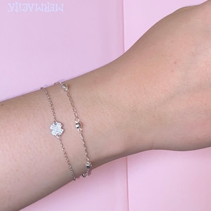 white gold plated dainty chain bracelet
