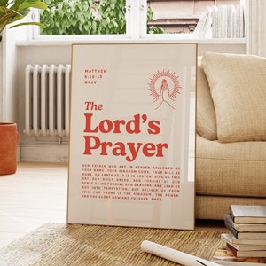 Das Vaterunser Retro Christliche Wandkunst Minimalistische Christliche Poster Druck Sonntagsschule Klassenzimmer für Wohnung Housewarming Geschenk