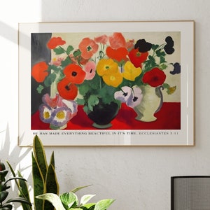 Ecclesiastes 3 Floral Watercolor Print: Christian Scripture Wall Art (Digital Download)