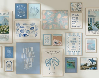 Coastal Christian Wall Art Mega Bundle: Bible Verse Prints (Digital Download)