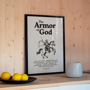 The Armor of God Wall Art for Christian Home Decor Retro Vintage Posters Printable Dorm Room Essentials Bible Verse Poster Scripture Gift