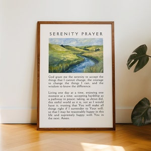 Christliche Gelassenheit Gebet Moderne christliche Kunst Landschaft christlichen Poster Druck Digital Download Bibel Vers Wand Kunst Einweihungsparty Geschenk