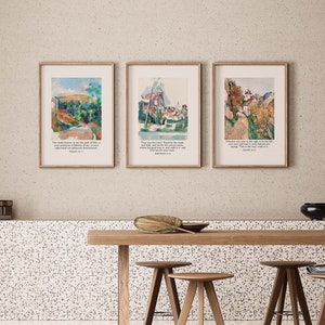 Scripture Trio | 3 Piece Wall Art | Vintage Cezanne | Aesthetic Christian Art | Triptych Wall Art | Bible Verse Wall Art | Jesus Painting