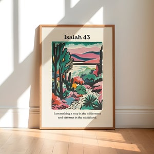 Isaiah 43, Matisse Print, Maximalist, Christian Poster, Printable Wall Art, Digital Download, Bible Verse Wall Art, Christian Wall Art