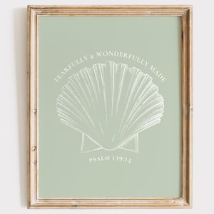 Psalm 139 Christliche Wandkunst Bibel-Vers-Zitat Küsten-Enkelin Druck-Grüne Wand-Kunst-minimalistischer Glaube inspiriertes Plakat Wohnungs-Dekor