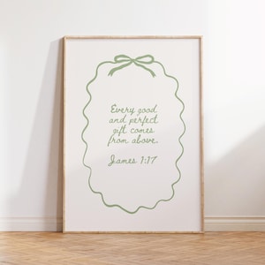 James 1 Kokette Ästhetik Raumdekor Christliche Wandkunst Bibel-Vers-Wandkunst Salbei-grüne Wandkunst christliches Zitat druckbare Wandkunst Poster