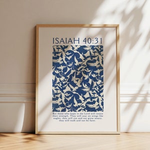 Vintage Isaiah 40:31, Christian Poster, Printable Wall Art, Digital Download,Bible Verse Wall Art, Room Decor Aesthetic, Christian Merch