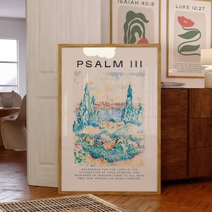 Psalm 111, Christian Wall Art, Watercolor, Bible Verse Wall Art, Scripture Print, Modern Maximalist Christian Merch Pastor Appreciation Gift