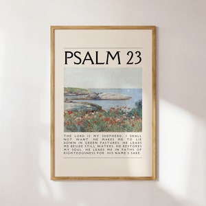 Vintage Psalm 23 Christian Poster - Printable Wall Art, Digital Download - Bible Verse Wall Art, Room Decor Aesthetic, Christian Merch