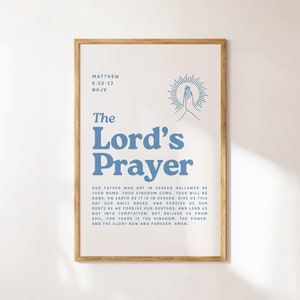 Das Vaterunser Retro christliche Wandkunst Minimalistischer christlicher Posterdruck für Sonntagsschulklassenzimmer als Einweihungsgeschenk für die Wohnung