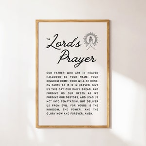 Das Vaterunser, Retro christliche Wandkunst, minimalistischer christlicher Posterdruck, Wohnung DIY Dekor, Bibel-Vers-Wandkunst, christlicher Merch