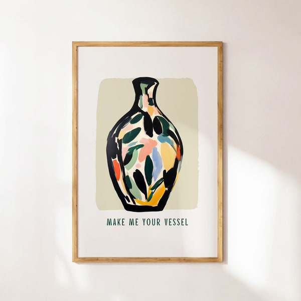 Make Me Your Vessel, Matisse Print, Printable Wall Art, Digital Download, Bible Verse Wall Art, Christian Print, Pastor Appreciation