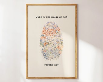 Made In The Image of God, Genesis 1:27, Printable Wall Art, Digital Download, Bible Verse Wall Art, Christian Wall Art, Pastor Appreciation