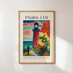 Psalm 119, Matisse Print, Christian Poster, Printable Maximalist, Watercolor, Bible Verse Wall Art, Colorful Christian Wall Art, Merch Gift