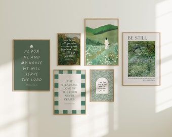 Sage Green Christian Wall Art Prints: Bible Verse Decor (Digital Download)