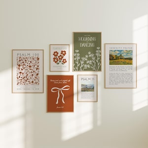 Juego de 6 cuadros de arte cristiano para pared, decoración del hogar de otoño, cuadros de versículos bíblicos para pared, cuadros de otoño para pared, decoración de apartamentos de moda, carteles de dormitorio de otoño