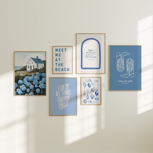 Coastal Christian Girl Art Prints: Beachy Bible Verse Gallery Set (Digital Download)