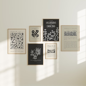 Christian Wall Art Bundle Gallery Wall Set Neutral Vintage Prints Printable Wall Art Bible Verse Wall Art Christian Housewarming Gift