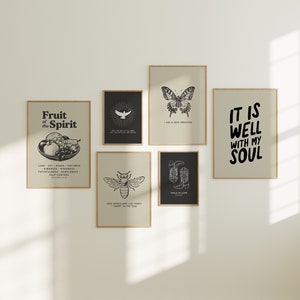 Christian Wall Art Bundle Gallery Wall Set Neutral Christian Poster Set Printable Wall Art Bible Verse Wall Art Christian Housewarming Gift