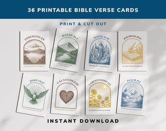 Tarjetas de versículos bíblicos imprimibles: Escrituras cristianas antiguas (PDF descargable)