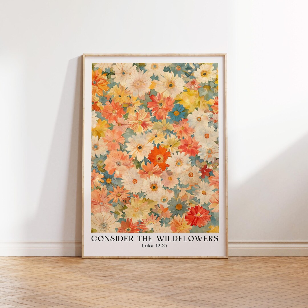 Wildflower Bible Verse Wall Art: Christian Scripture Print (digital ...