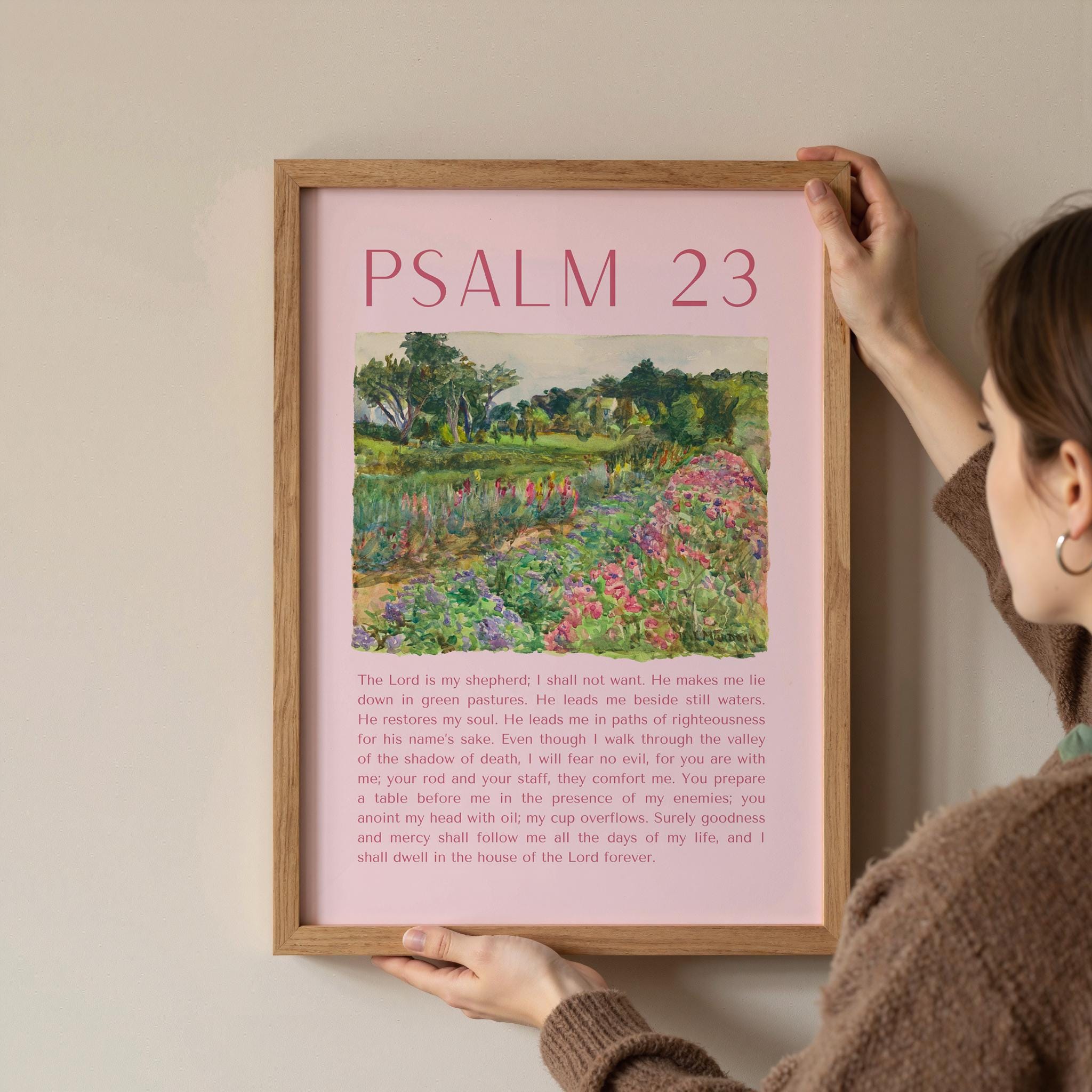 Psalm 23 Vintage Floral Print: Christian Wall Art (digital Download) - Etsy