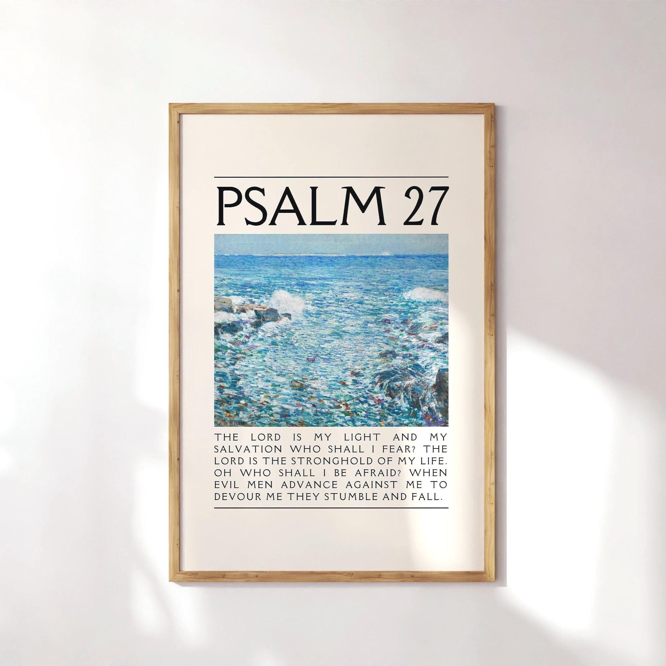 Vintage Psalm 27 Christian Poster - Printable Wall Art, Digital Download - Bible Verse Wall Art, Room Decor Aesthetic, Christian Merch