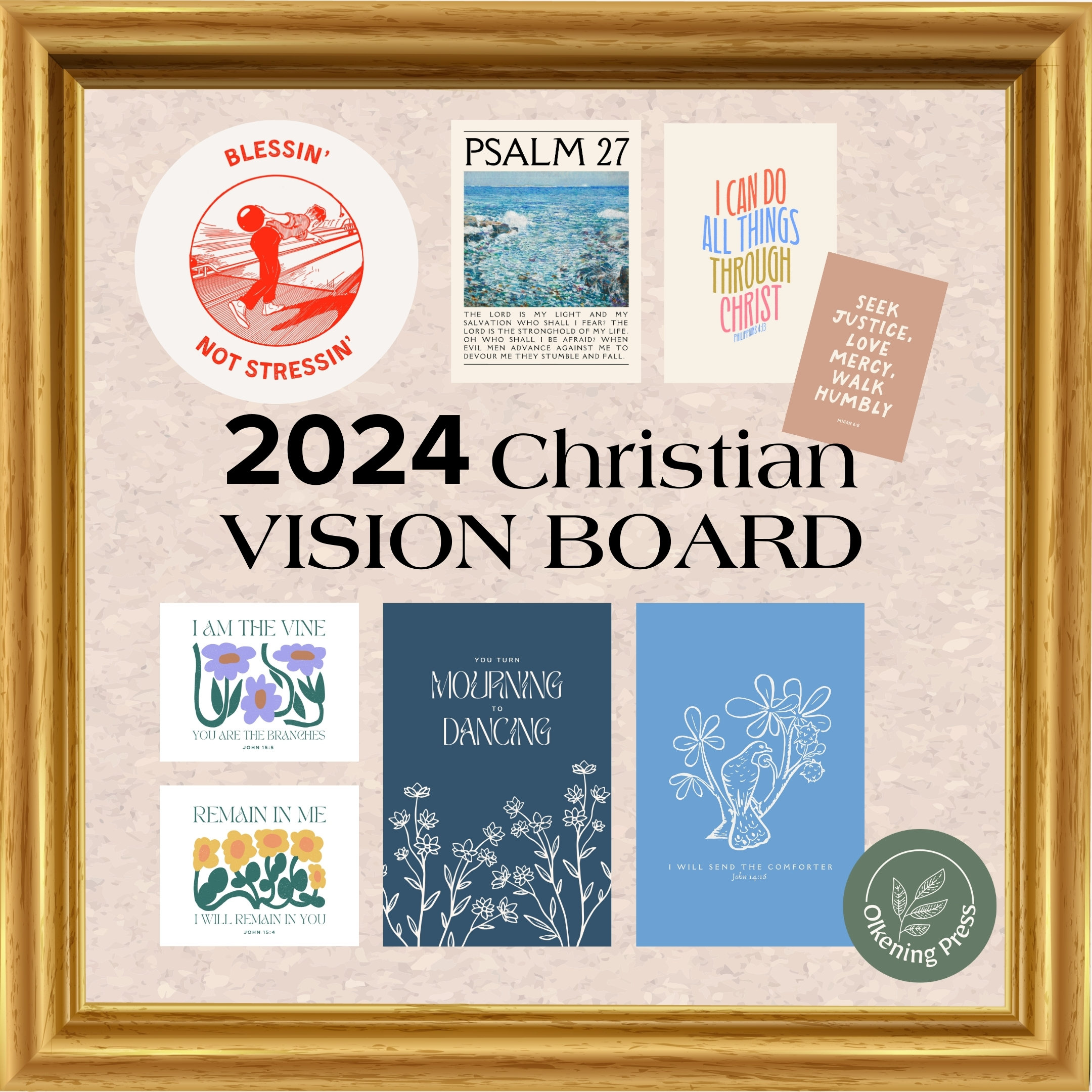 Christian Living - Vision Board Clip Art Book for Women of Faith: with Over 500 Elements of Inspiring Images, Scriptural Verses, Phrases and