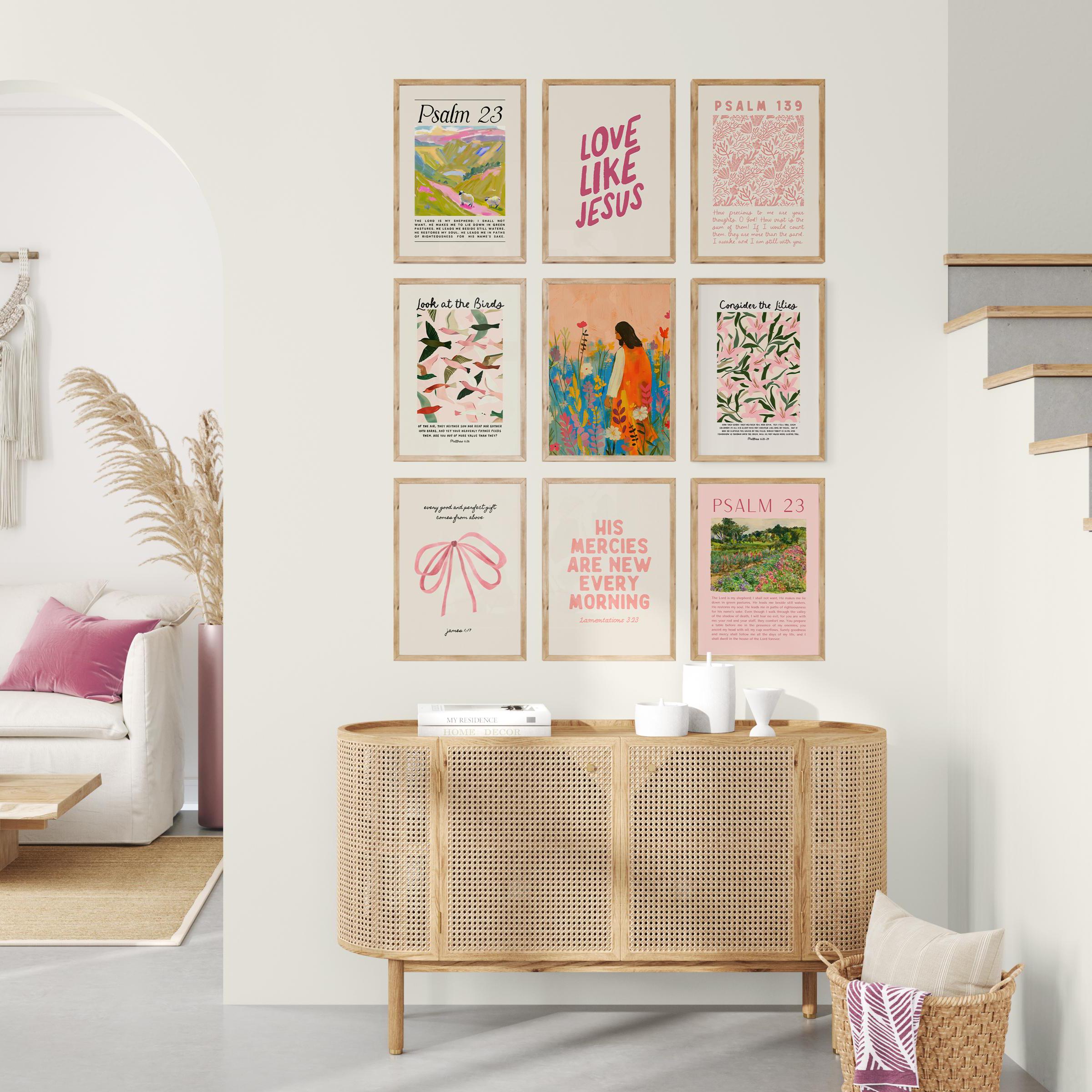 Pink Christian Wall Art Bundle: Bible Verse Prints (digital Download ...