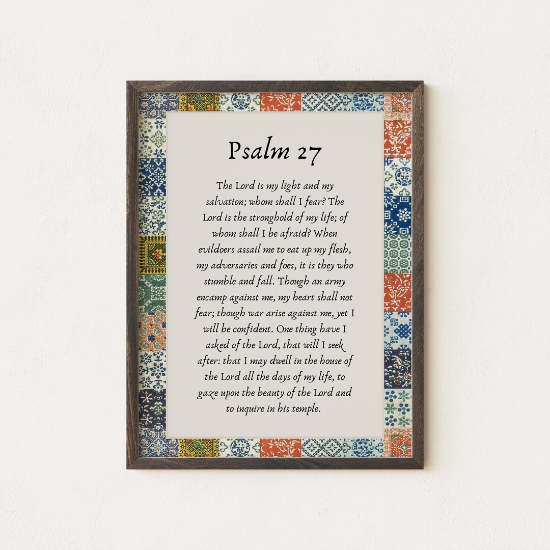Psalm 27 Wall Art | Christian Printable | Bible Verse Decor | Scripture ...