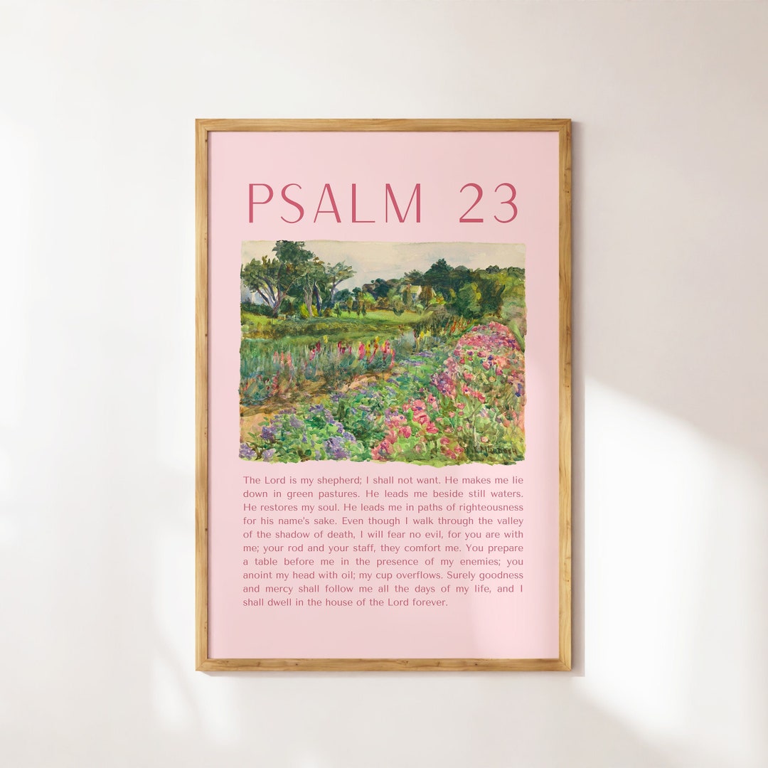 Psalm 23 Vintage Floral Print: Christian Wall Art (digital Download) - Etsy