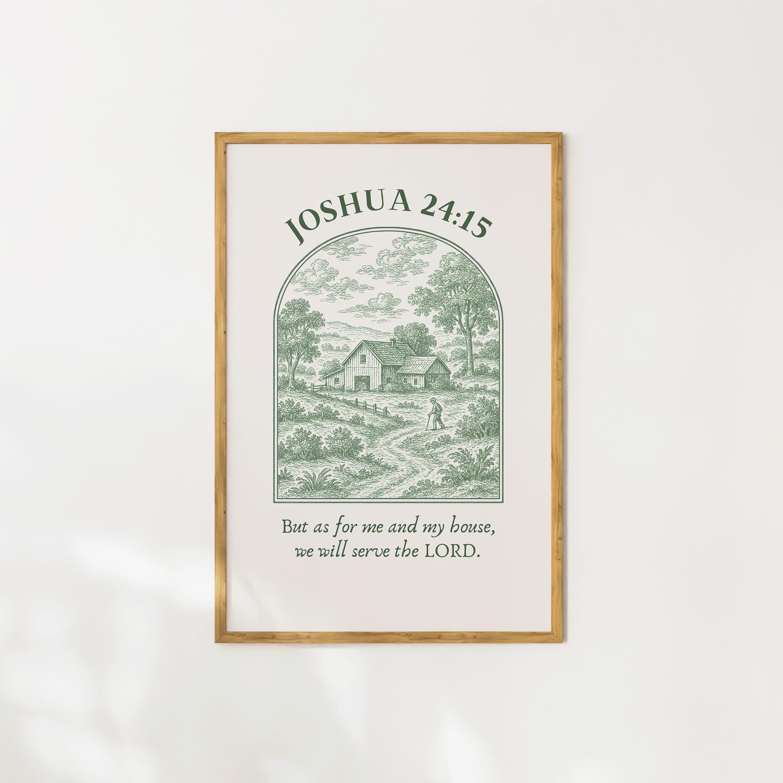 ヨシュア記 24章15節 聖書の一節 ウォールアート | セージグリーンの
