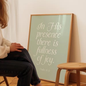 Psalm 16:11 Christliche Wandkunst Bibel Vers Zitat Küsten Enkelin Drucke Meer-Schaum grüne Wand Kunst minimalistisch Glaube inspiriert Poster