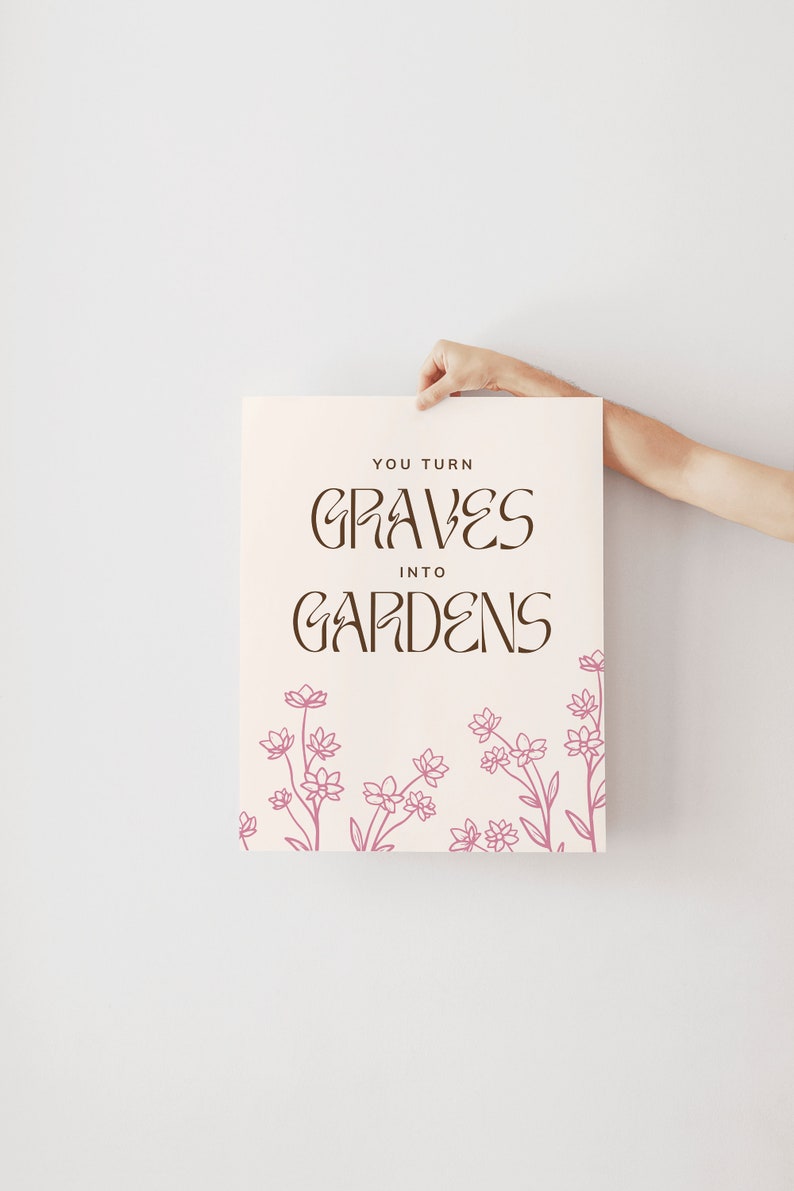 GRAVES INTO GARDENS Digital Print Line Art Print Etsy