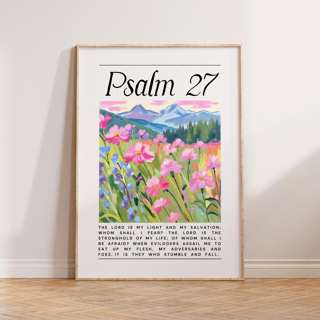 Psalm 27 Wall Art for Christian Living Room Decor for Bible Verse Wall ...