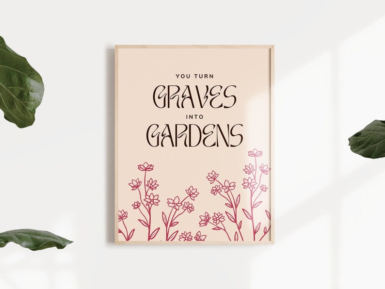 GRAVES INTO GARDENS Digital Print Line Art Print Etsy