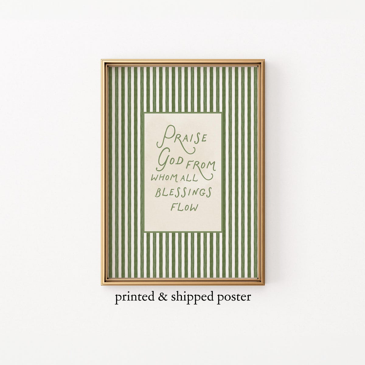 Praise God From Whom All Blessings Flow Printed & Shipped Poster | Doxology Christian Wall Art | Sage Green Faith Based Home Decor Poster - Etsy