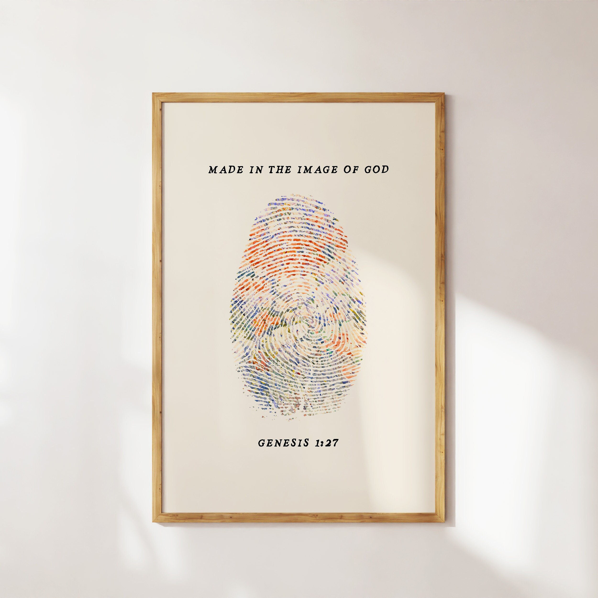 神の似姿に造られた、創世記 1:27、印刷可能な壁アート、デジタル