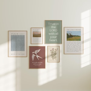 Vintage Christian Wall Art Prints: Bible Verse Decor (Digital Download)