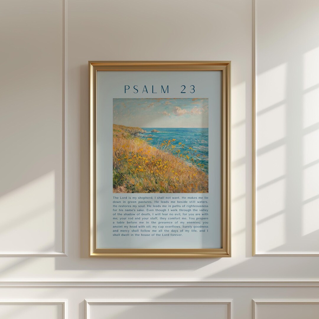 November 23 Scripture Psalm 23 Coastal Wall Art: Christian Scripture Print (digital Download ...