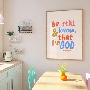 Psalm 46:10 Minimalist Christian Wall Art Digital Print Handwritten ...